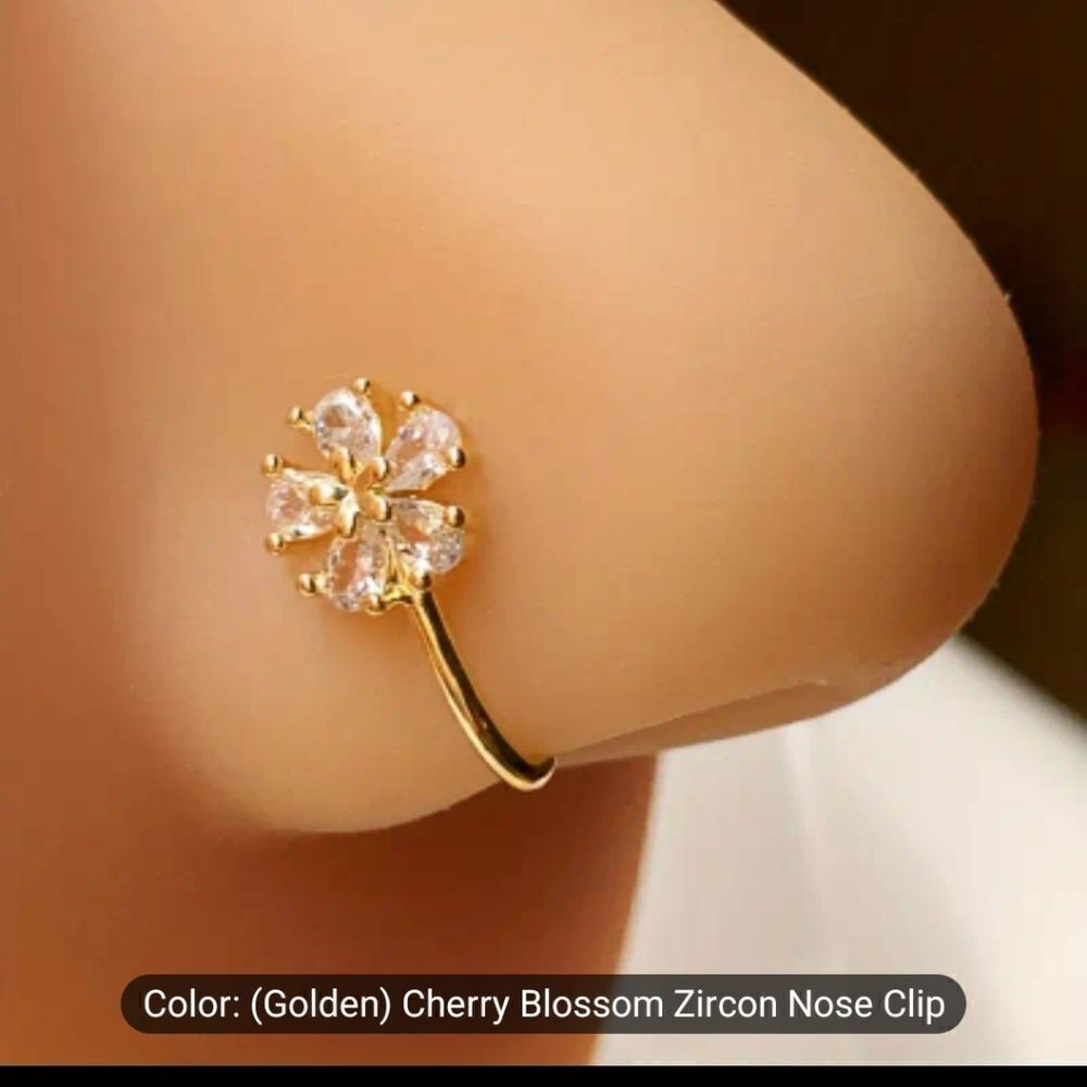 Nose ring fake clip gold tone